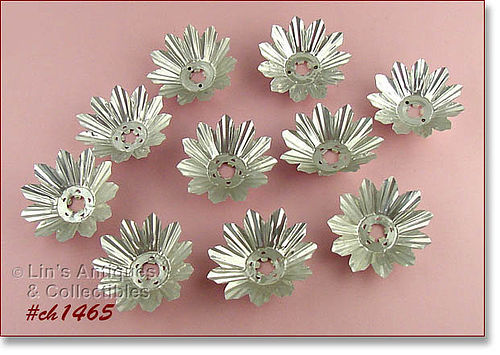 LOT OF 10 SILVER COLOR VINTAGE CHRISTMAS TREE LIGHT REFLECTORS