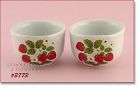 McCOY POTTERY SET OF TWO STRAWBERRY COUNTRY CUSTARDS