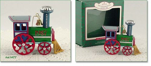 Hallmark Tin Locomotive Christmas Ornament 1987