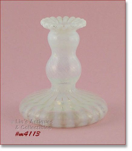 VINTAGE FENTON SPIRAL OPTIC CANDLESTICK