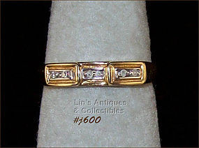 10K GOLD BAND WITH DIAMONDS (SIZE 6 ½)