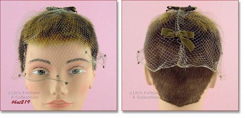 Vintage Veil Head Covering Hat Taupe