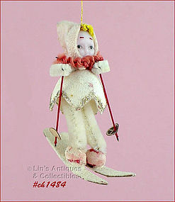 Vintage Girl Skier Ornament