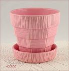 McCOY POTTERY PINK BASKETWEAVE 5 INCHES TALL FLOWERPOT