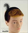 BLACK VELVET HEAD BAND STYLE WITH FEATHER