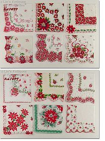 ONE DOZEN CHRISTMAS HANDKERCHIEFS