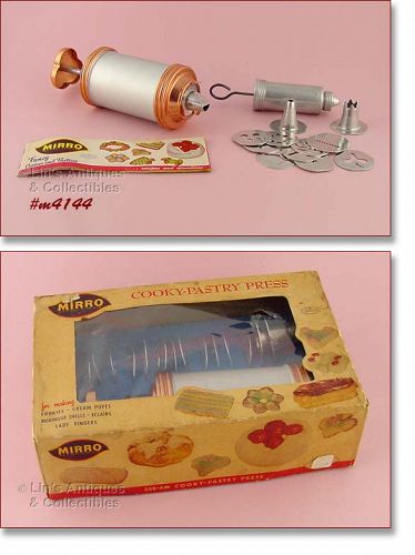 Vintage Mirro Cooky Press and a Cookie Decorator