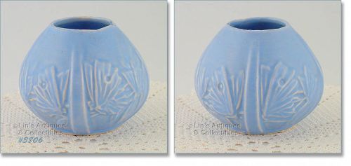 McCoy Pottery Butterfly Line Ivy Vase Blue