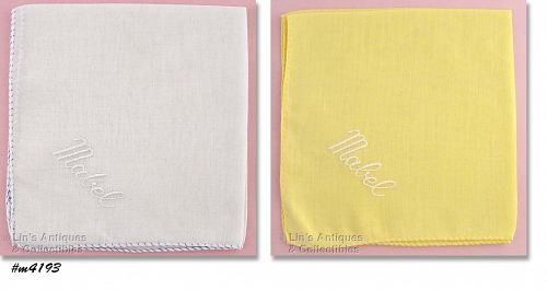 Vintage Hanky Pair Monogrammed Mabel