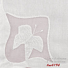 WHITE WITH BUTTERFLY CORNER HANDKERCHIEF