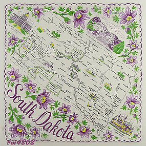 STATE SOUVENIR HANDKERCHIEF, SOUTH DAKOTA