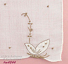 WHITE MADEIRA HANDKERCHIEF WITH BUTTERFLIES