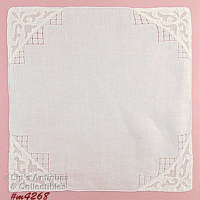 BEAUTIFUL WHITE WEDDING HANDKERCHIEF