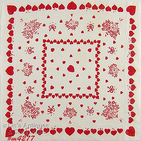 ROSES AND HEARTS VALENTINE HANDKERCHIEF