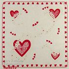 Vintage Colorful Hearts Valentine Handkerchief Hanky