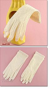 Vintage White Gloves with Beadwork