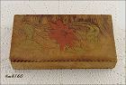 Vintage Pyrography Box with Red Poinsettia
