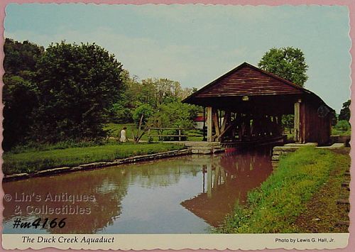 Covered Bridge Postcard Duck Creek Aquaduct