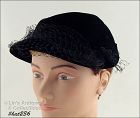 Vintage Black Hat with Black Netting Veil