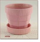 McCoy Pottery Pink Basketweave Flowerpot