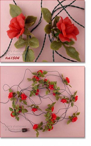 Vintage Plastic Red Roses Italian Lights