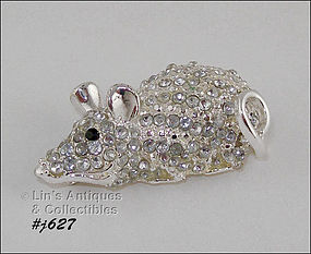 Rhinestone Mouse Pin Brooch