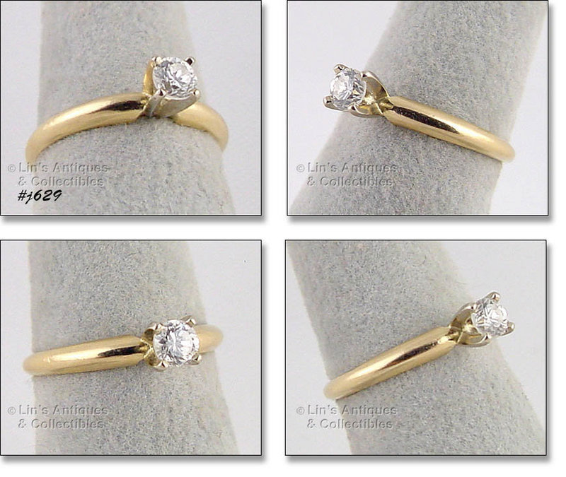 14K Yellow Gold Diamond Engagement Ring
