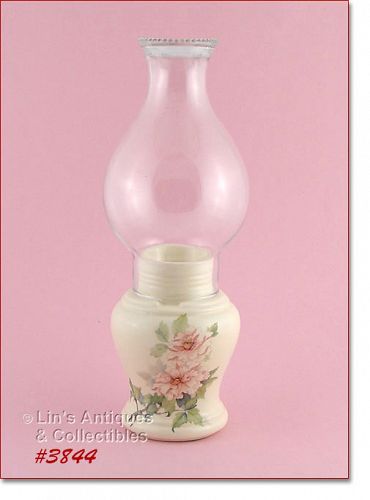 McCoy Pottery Pink Peonies Candle Lamp