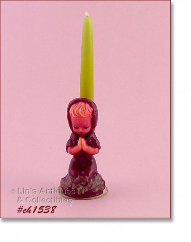 Norcross Heirloom Praying Girl Candle Gurley W & F Manufacturing Co