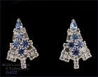 Signed Eisenberg Ice Candle Tree Christmas Earrings Pierced