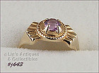 10KT YELLOW GOLD WITH AMETHYST RING (SIZE 4 ½)