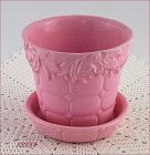 McCOY POTTERY VINTAGE WALL WITH ROSES PINK FLOWERPOT