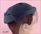 Vintage Navy Blue Hat with Netting Veil