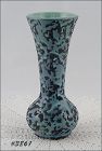 McCoy Pottery Brocade Vase Black with Aqua
