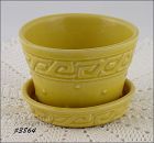 McCoy Pottery Yellow Greek Key Flowerpot