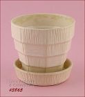 McCOY POTTERY WHITE BASKETWEAVE 4 INCHES TALL FLOWERPOT