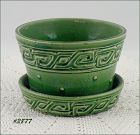 McCoy Pottery Green Greek Key Flowerpot