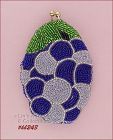 Vintage Grape Cluster Beaded Coin Purse