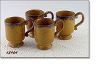 McCoy Pottery Rare Canyon Pedestal Mugs Set of 4