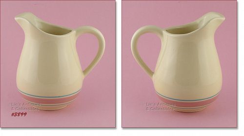 Rare McCoy Pottery Stonecraft Pink and Blue Pitcher