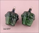 Two Baskets of Fruit Vintage Glass Ornaments