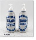 M.A. HADLEY LOUISVILLE STONEWARE LOTION AND HAND SOAP DISPENSERS