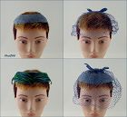 Vintage Netting Veil Hat and 2 Cage Style Hats