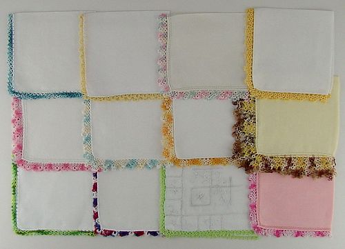 Vintage Hankies Lot One Dozen