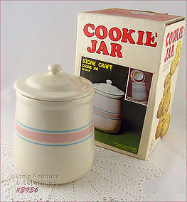 McCOY POTTERY – PINK AND BLUE COOKIE JAR (MIB!)