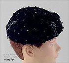 Vintage Shillito Black Velvet Hat
