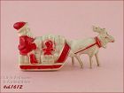 Vintage Tiny Christmas Santa Sleigh and Reindeer