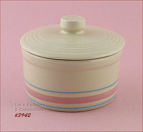 McCOY POTTERY – PINK AND BLUE MARGARINE CONTAINER