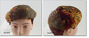 Vintage Hat Covered with Feathers Made in France