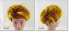 VINTAGE HAT WITH GOLD COLOR FEATHERS